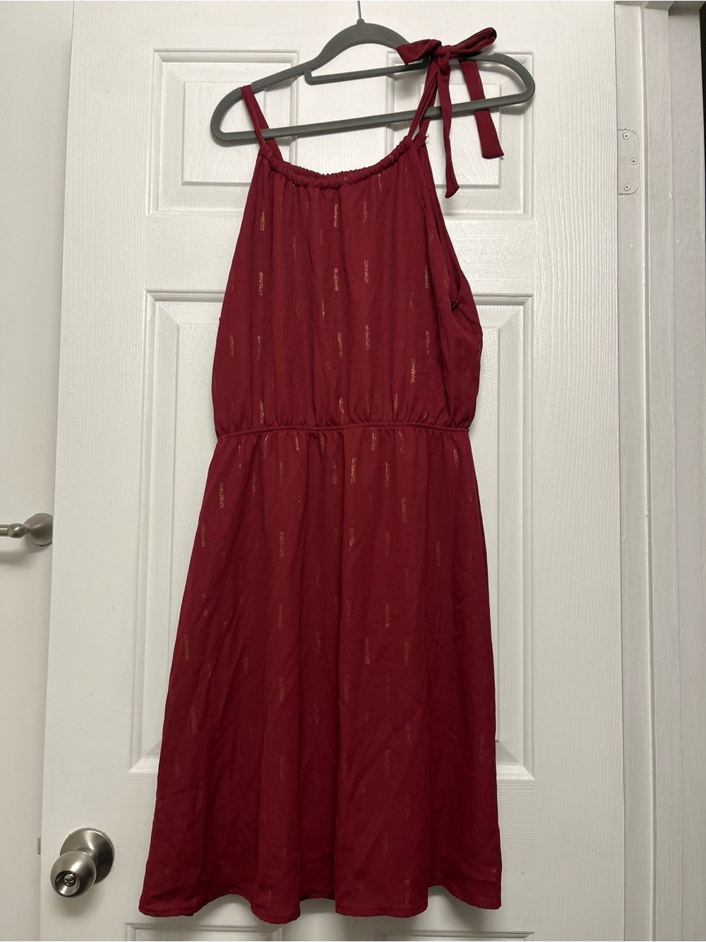 Papermoon Burgundy Tie-Shoulder Summer Dress